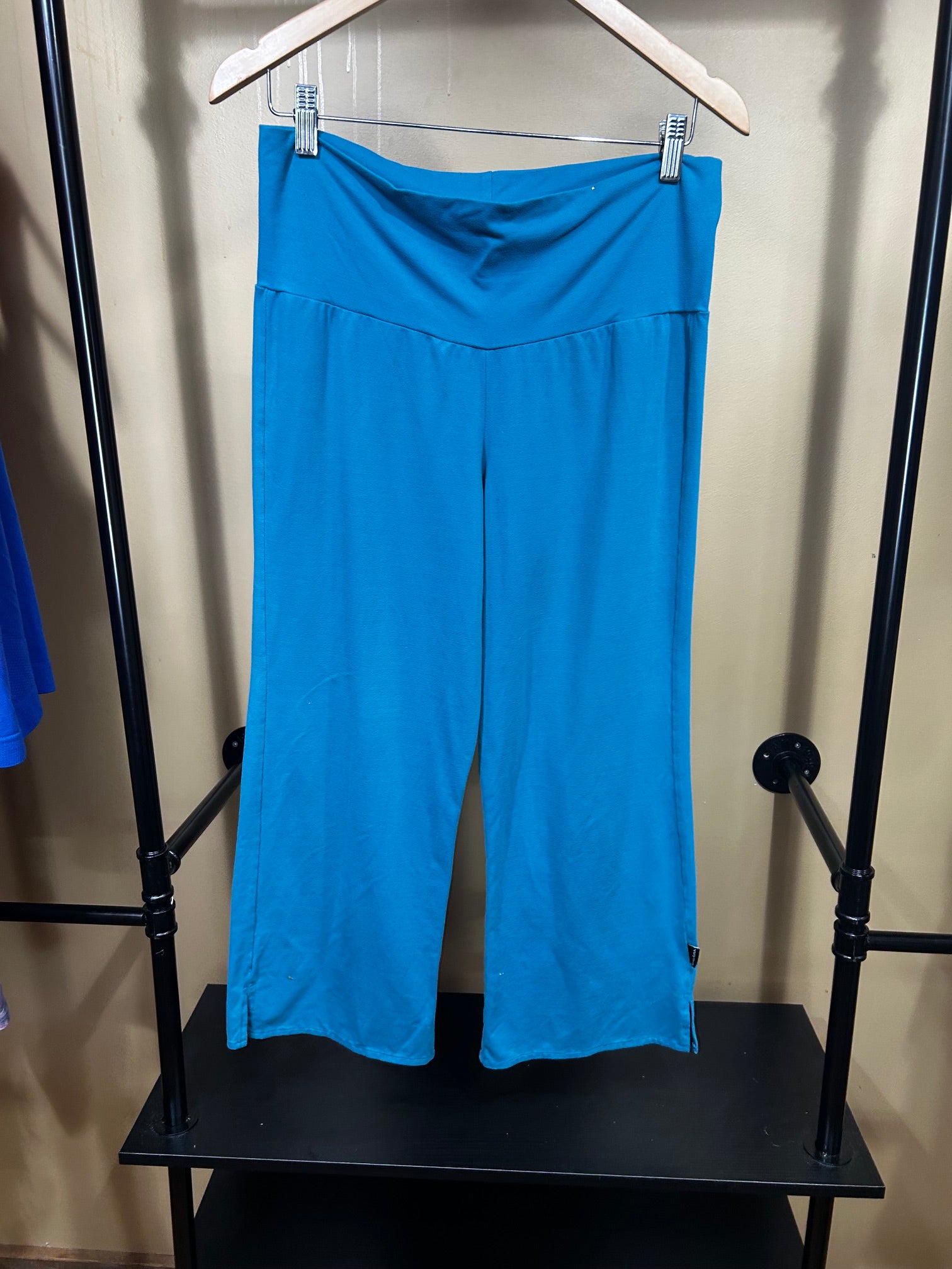 Blue Prana Cropped Wide Leg Pants, M