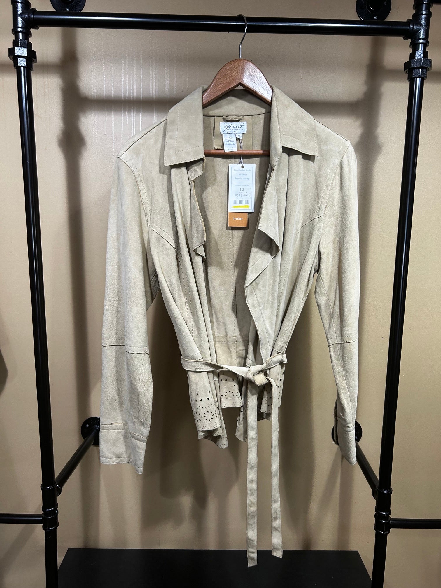 Tan Coldwater Creek NWT $379 Leather Jacket , 12