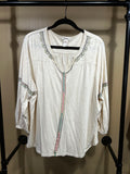 Cream Sundance 100% Cotton Beaded Top, L