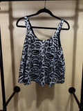 Silver & Black Animal Print Saints & Hearts Sequin Top, M/L