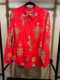 Red Motto Button Down Top, 16
