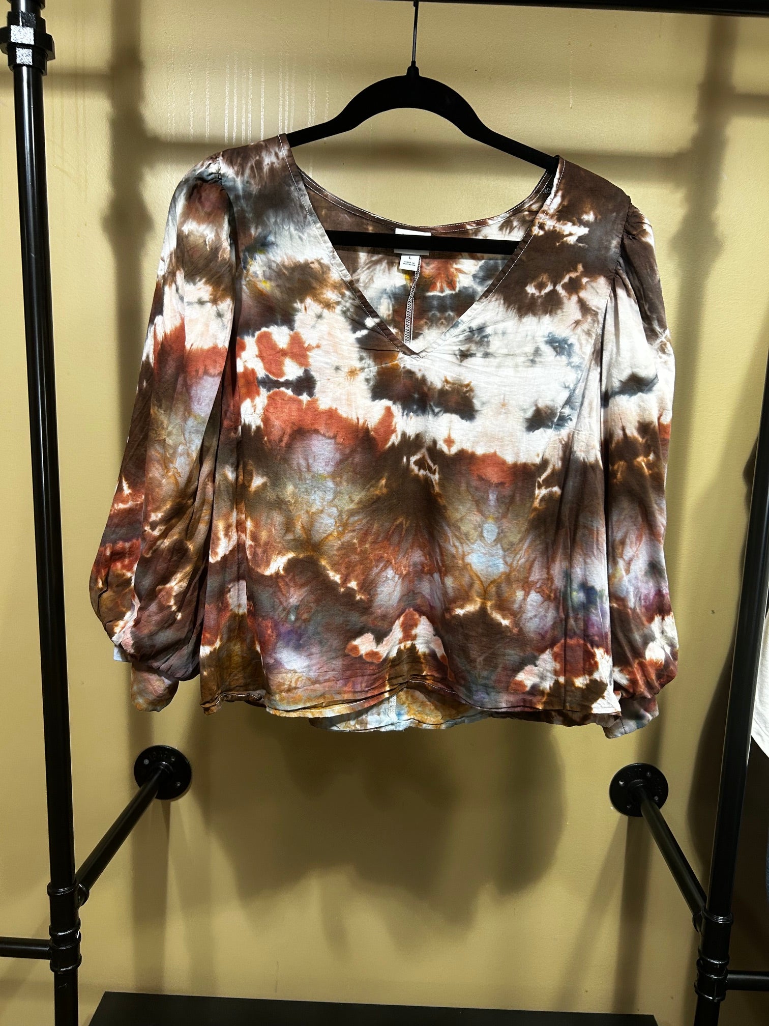 Rust Tie Die a new day Top, L