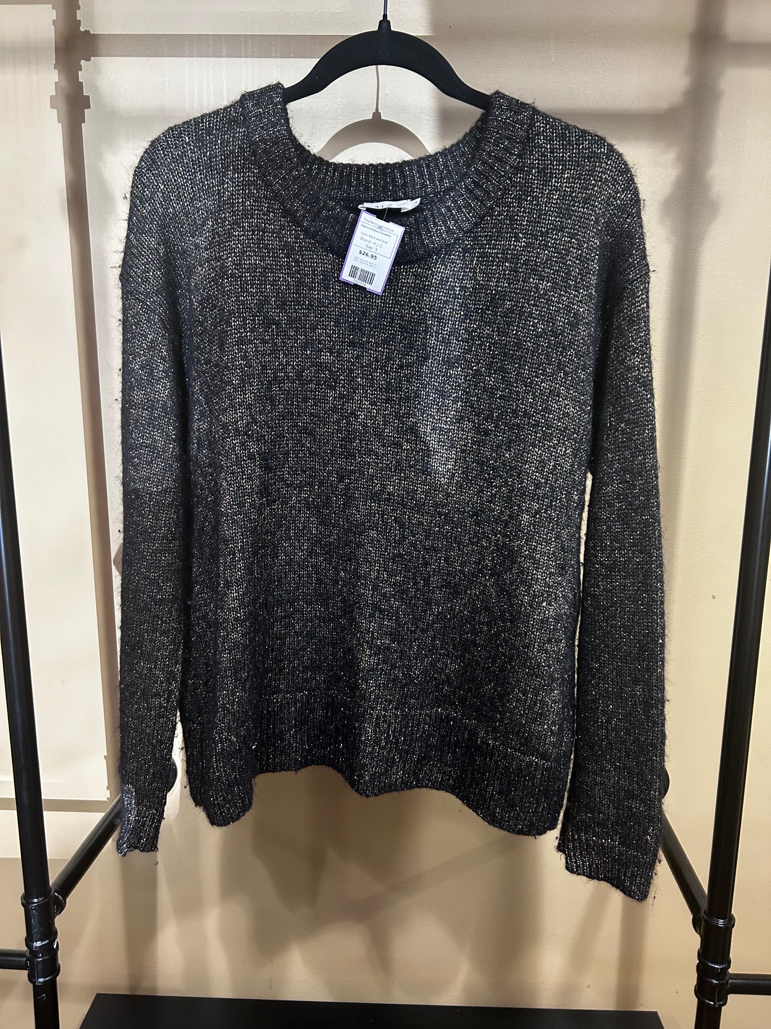 Black and Gold A.L.C. Merino/Alpaca Sweater, S