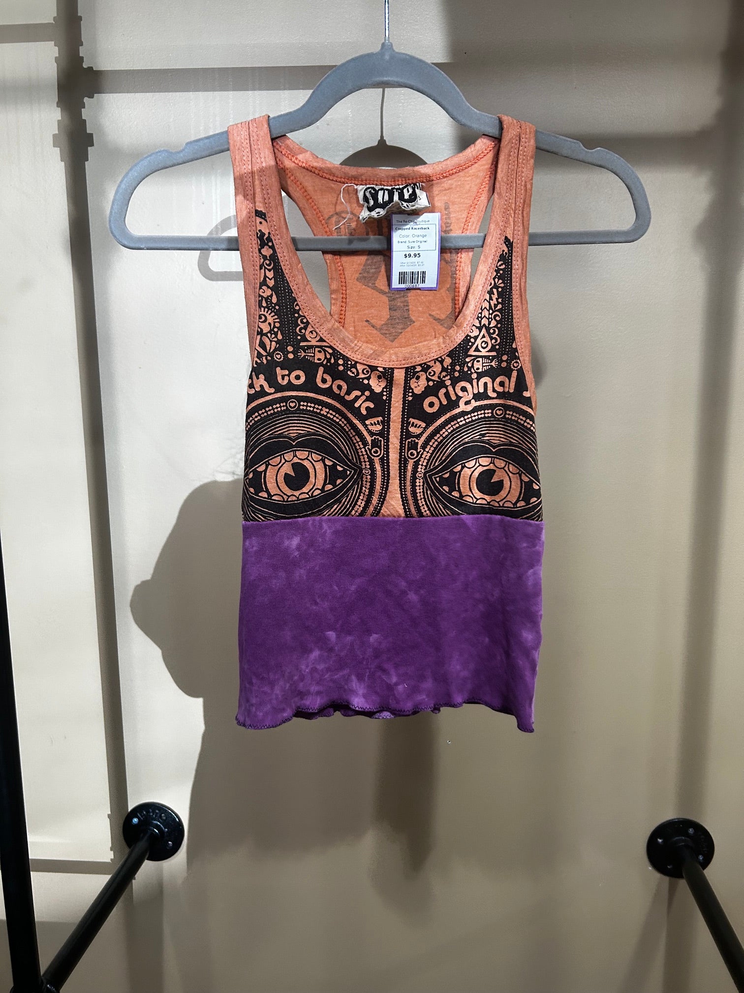 Orange  Sure Original  Cropped Racerback, S