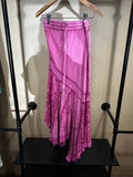 Pink Flower Made in India Rayon Maxi Skirt , One Size