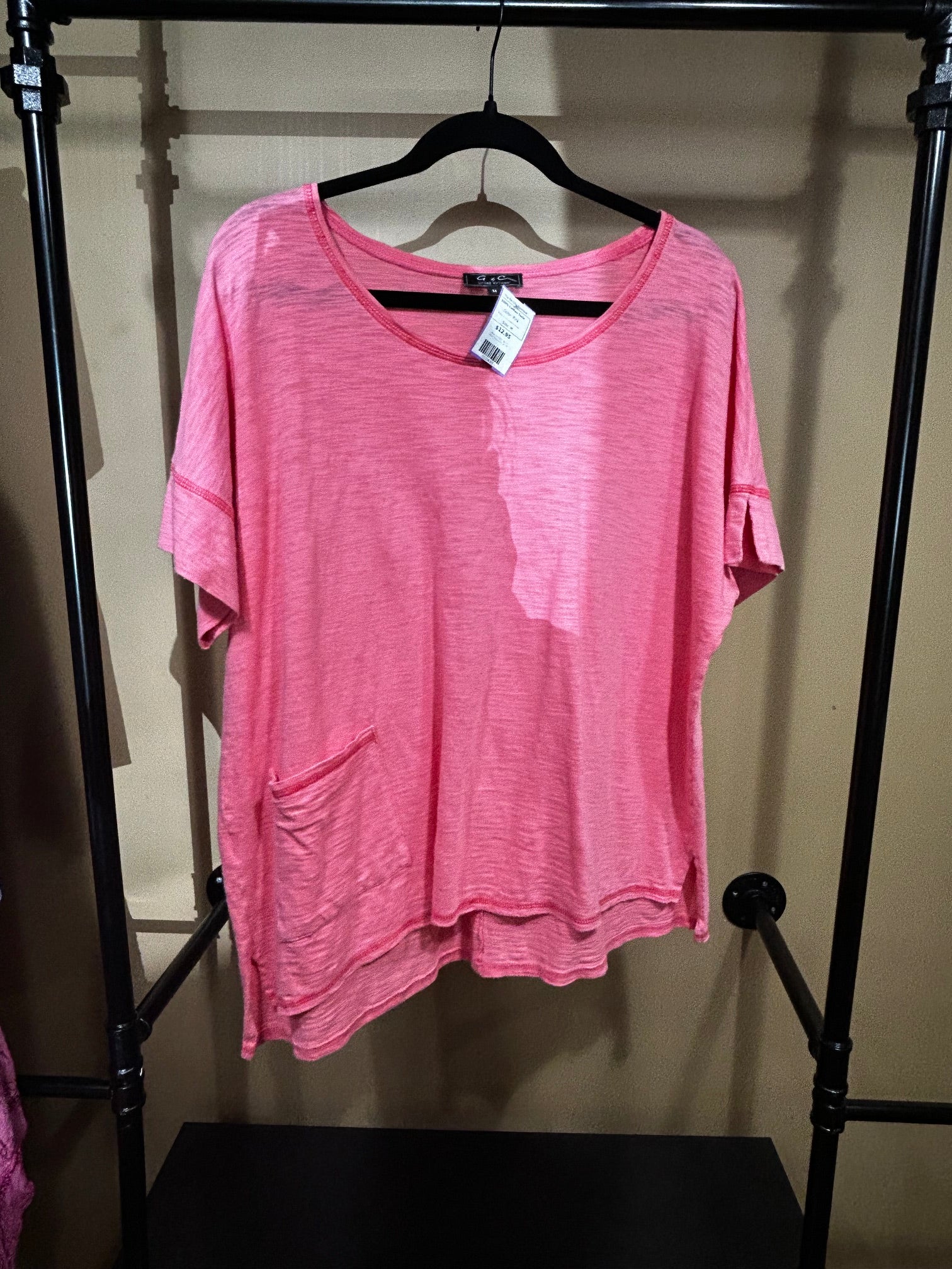 Pink G & C United Knitwear 100% Cotton Tunic, M