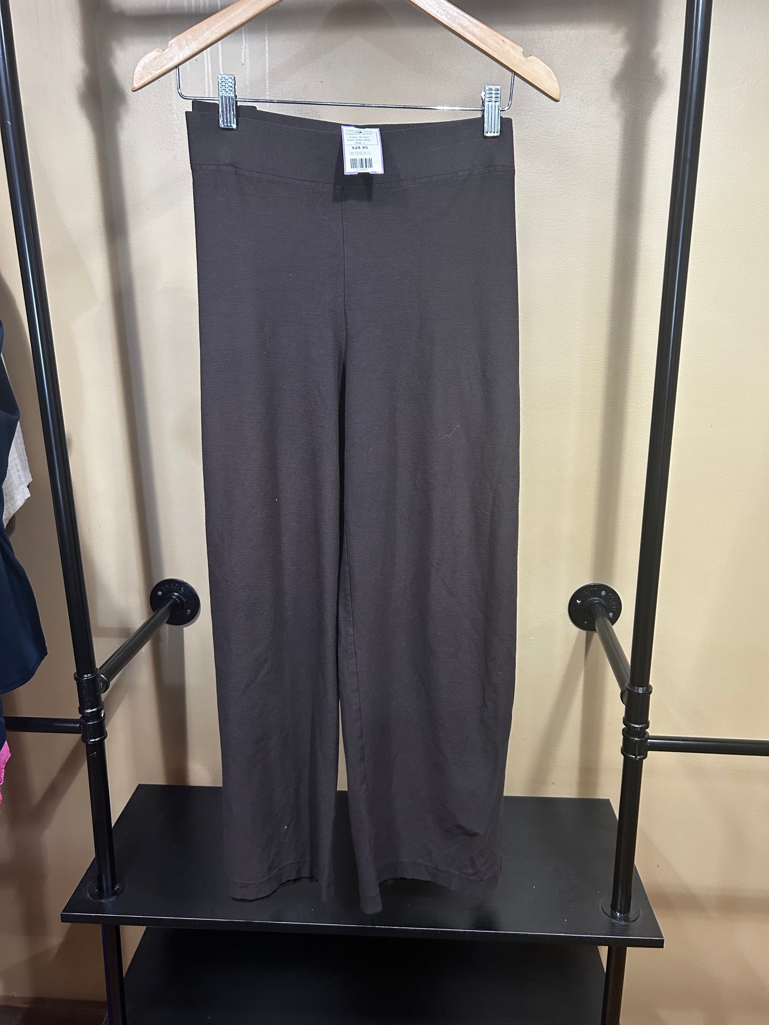 Brown Eileen Fisher Cropped Wide Leg Pants, L