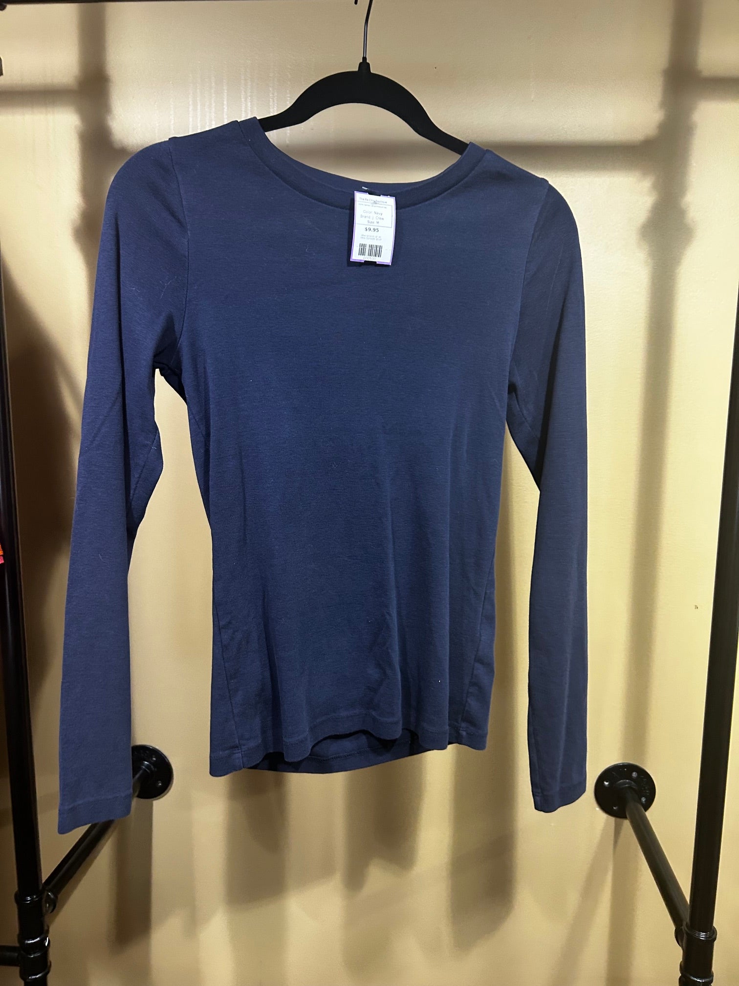 Navy J. Crew !00% Cotton Long-sleeved top, M