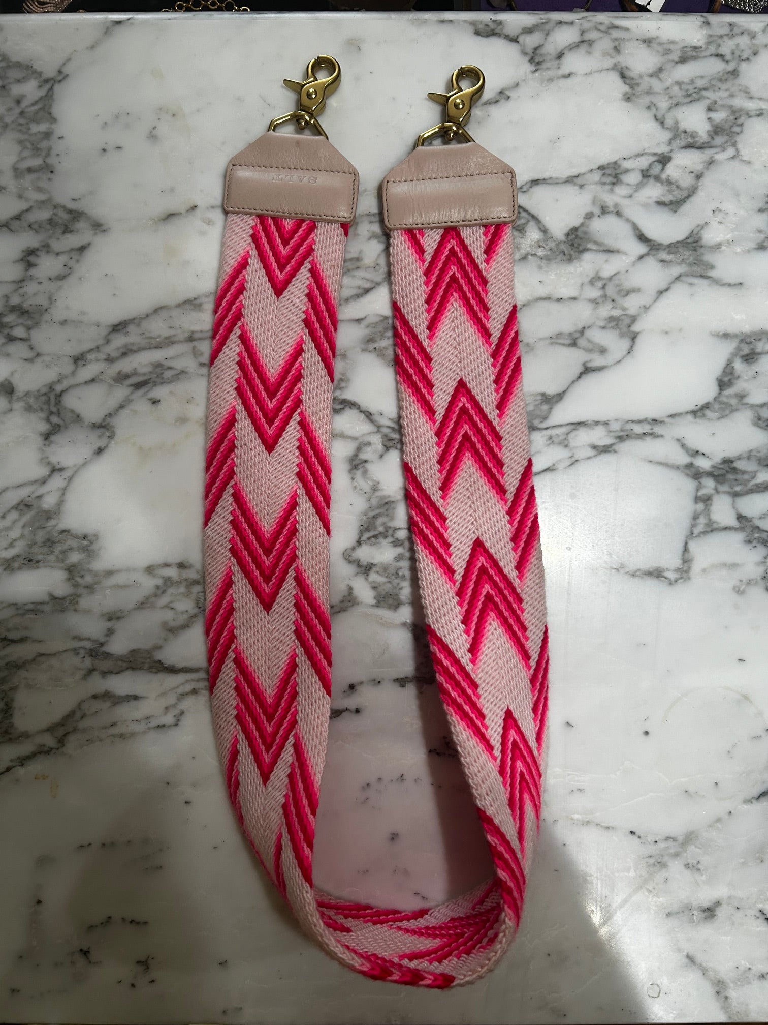 Pink Chevron Salt Bag Strap, OS
