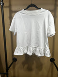 White No Brand Label Peplum Top, M