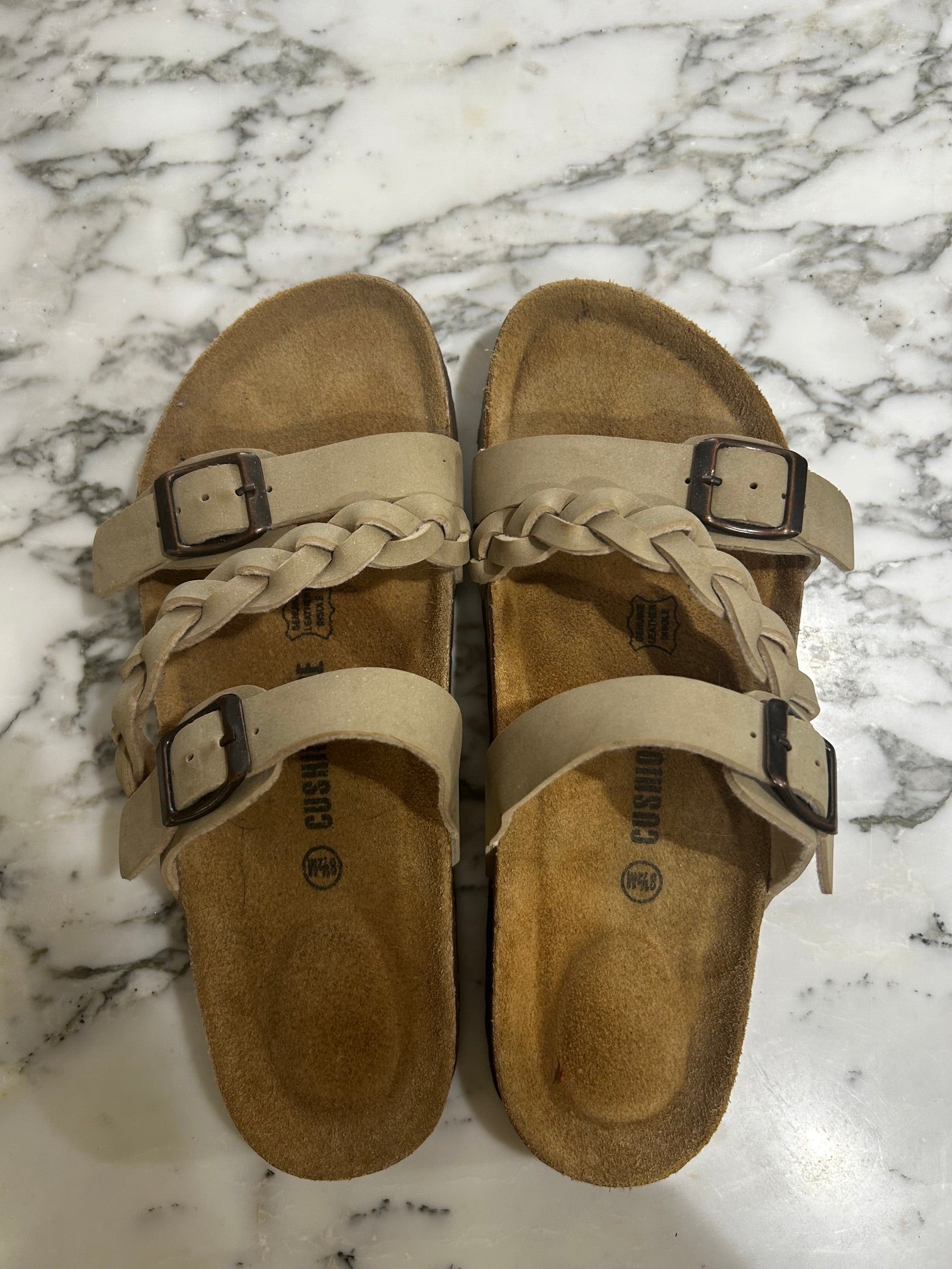 Tan Cushionaire Sandals, 8.5