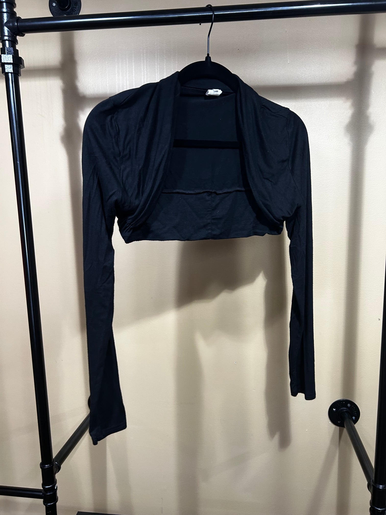 Black No Brand Label Cotton/Spandex Bolero, M