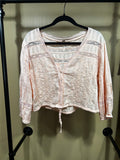 Peach Free People Follow Your Heart Top, M