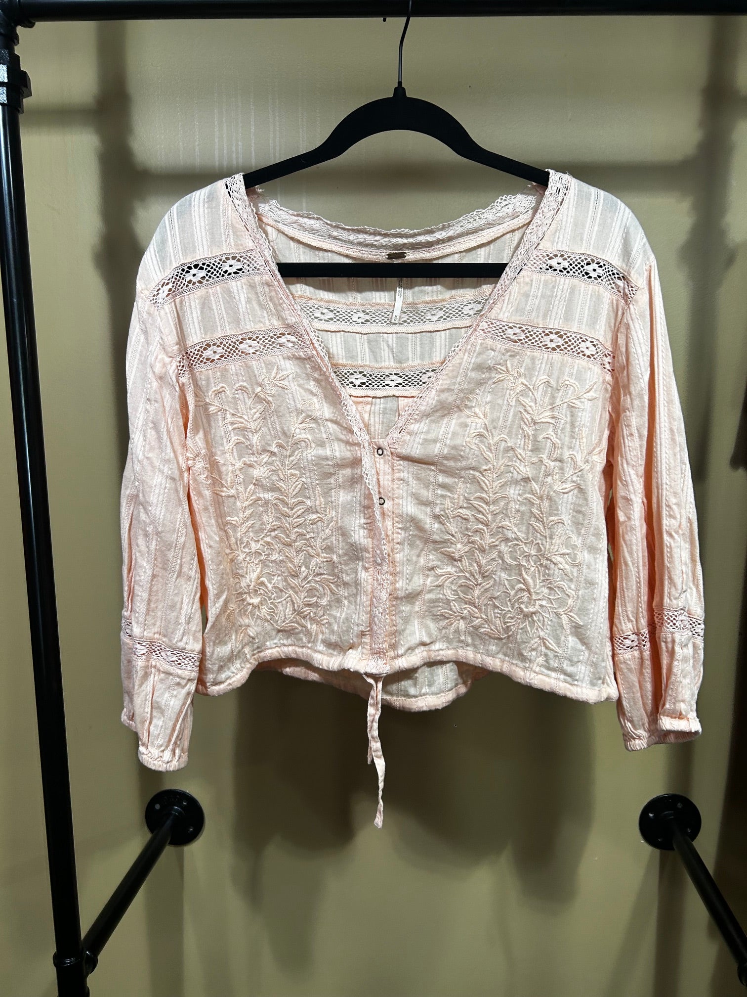 Peach Free People Follow Your Heart Top, M