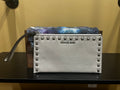 Cream Michael Kors Jeweled  Pebbled Leather Wristlet, OS