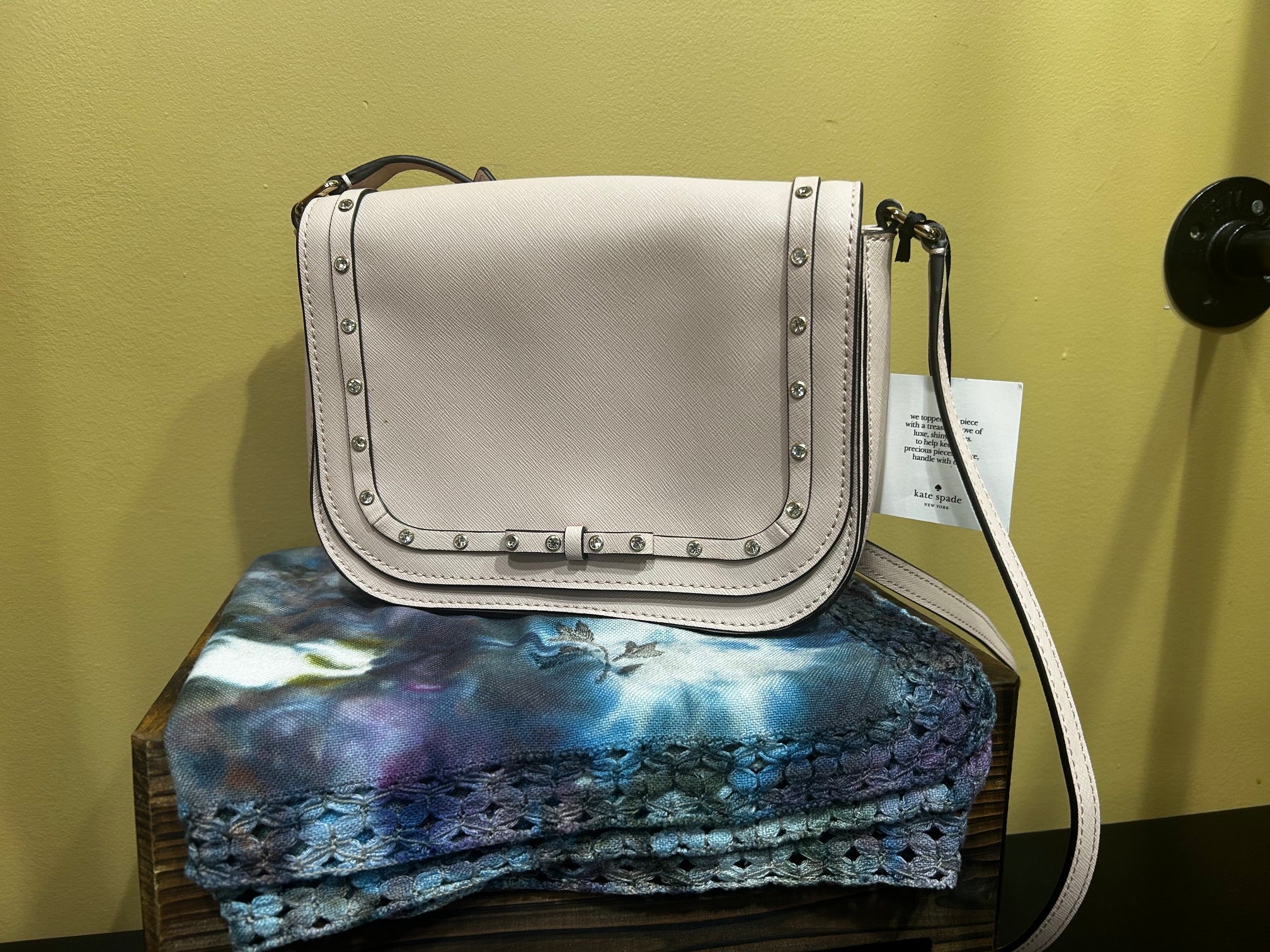 Pink Kate Spade  NWT Jeweled Leather Crossbody, OS