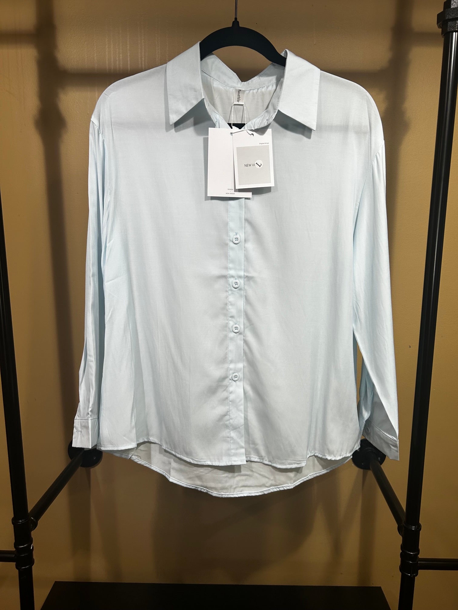 Light Blue Muxuefeier Button Down Top, XS