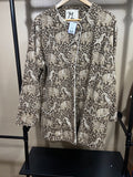 Brown Mis Reis Vintage Elephant Jacquard Coat, M