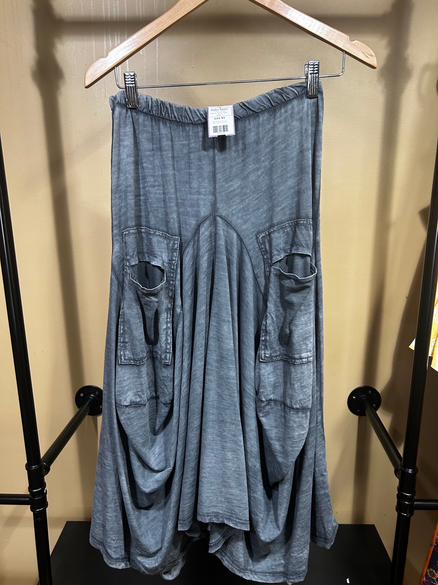 Gray Tempo Paris Boho Skirt, L