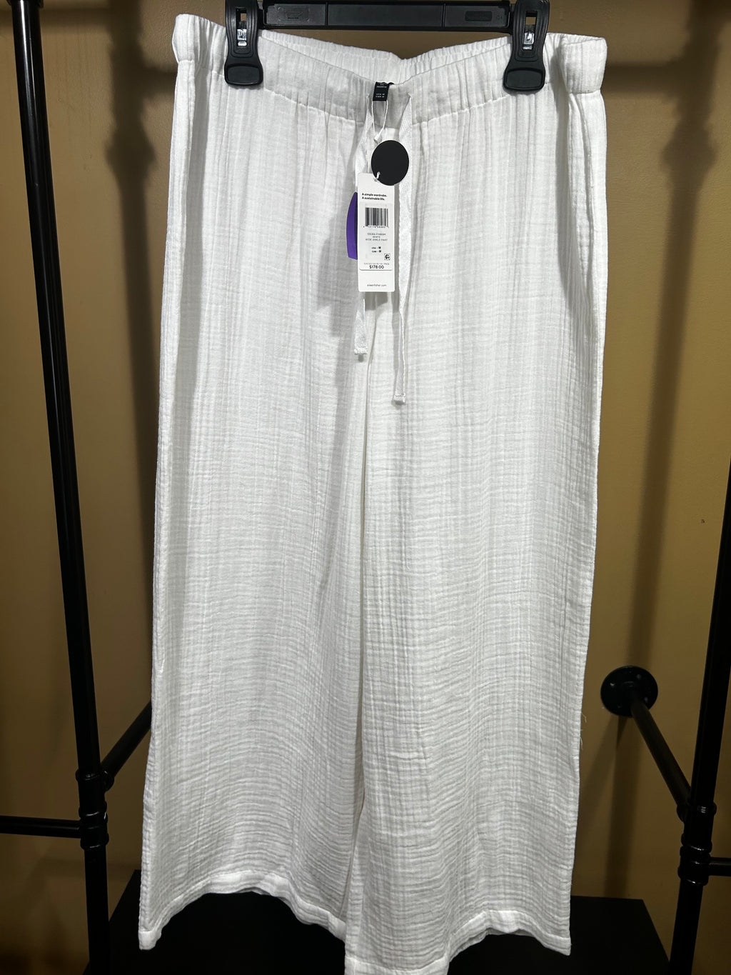 White Eileen Fisher NWT $178  100% Cotton Pants , M