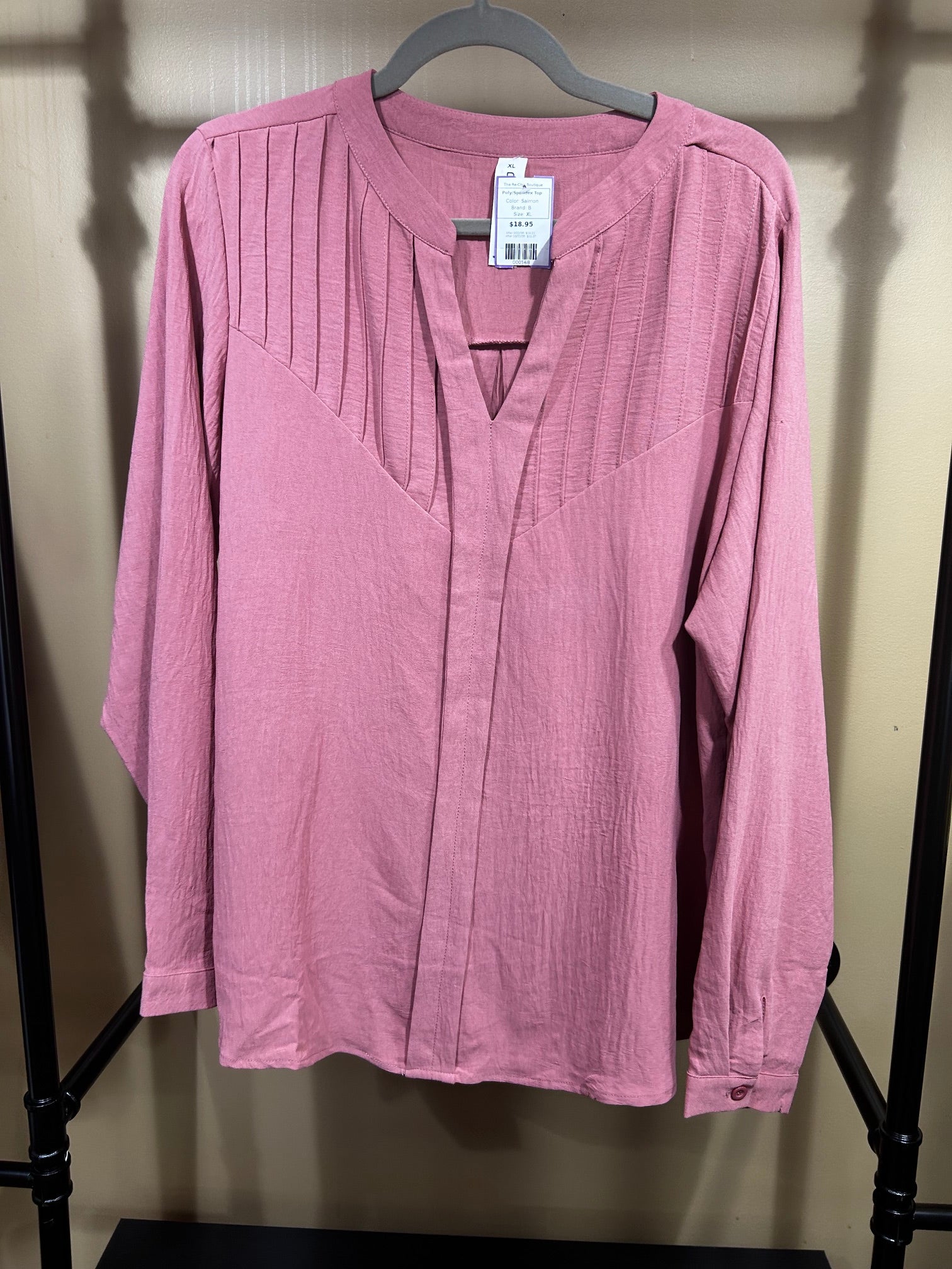 Salmon B Poly/Spandex Top, XL