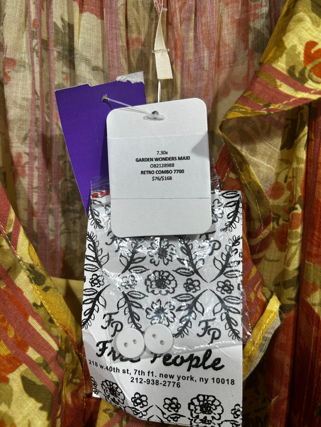 Multicolored Free People NWT $168 Garden Wonders Maxi, XS