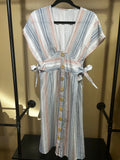 Striped No Brand Label 100% Cotton Dress, M