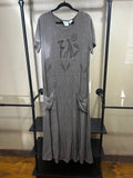 Brown Country Wear Casuals  Vintage Rayon Maxi  Dress, M