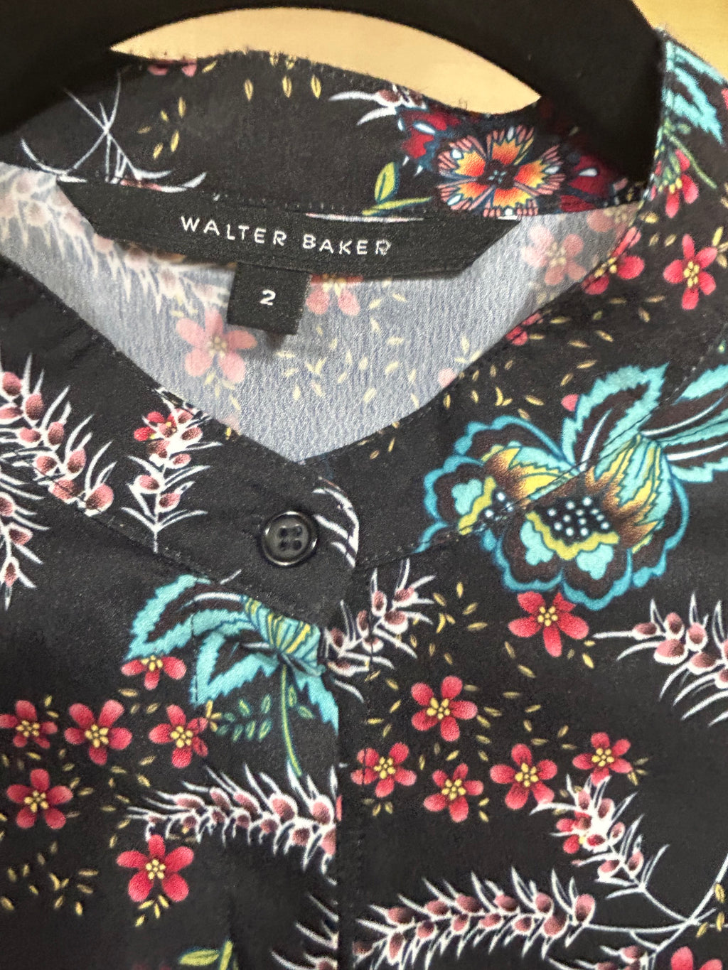 Black Print Walter Baker $225 Fiona Ruffled Dress, 2