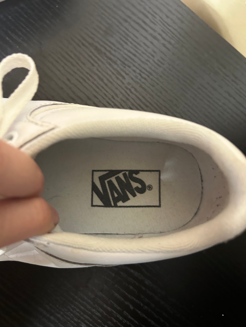 White Vans Seldan Leather Sneakers, 10