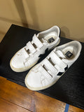 White and Black Veja Leather Sneakers , 10