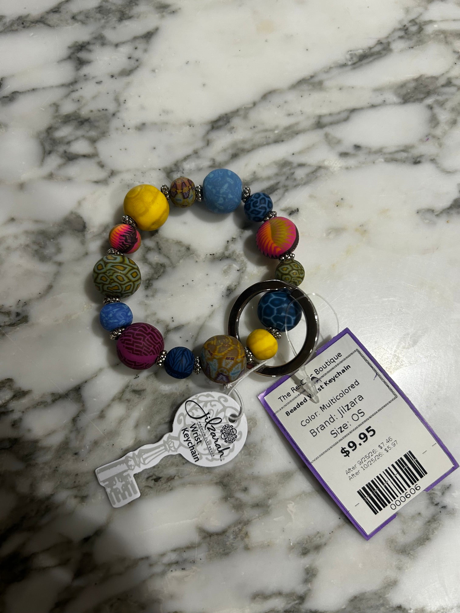 Multicolored Jilzara Beaded Wrist Keychain, OS