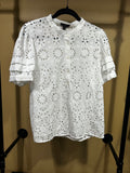 White J. Crew 100% Cotton Popover Blouse, L