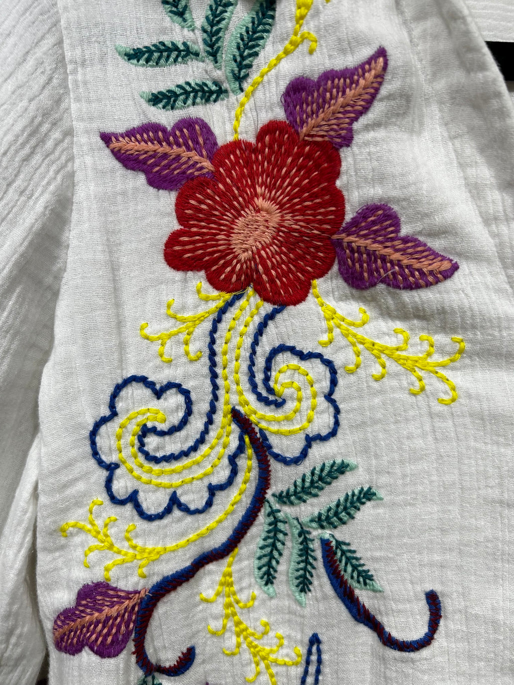 Embriodered Soft Surroundings 100% Cotton Tunic, S