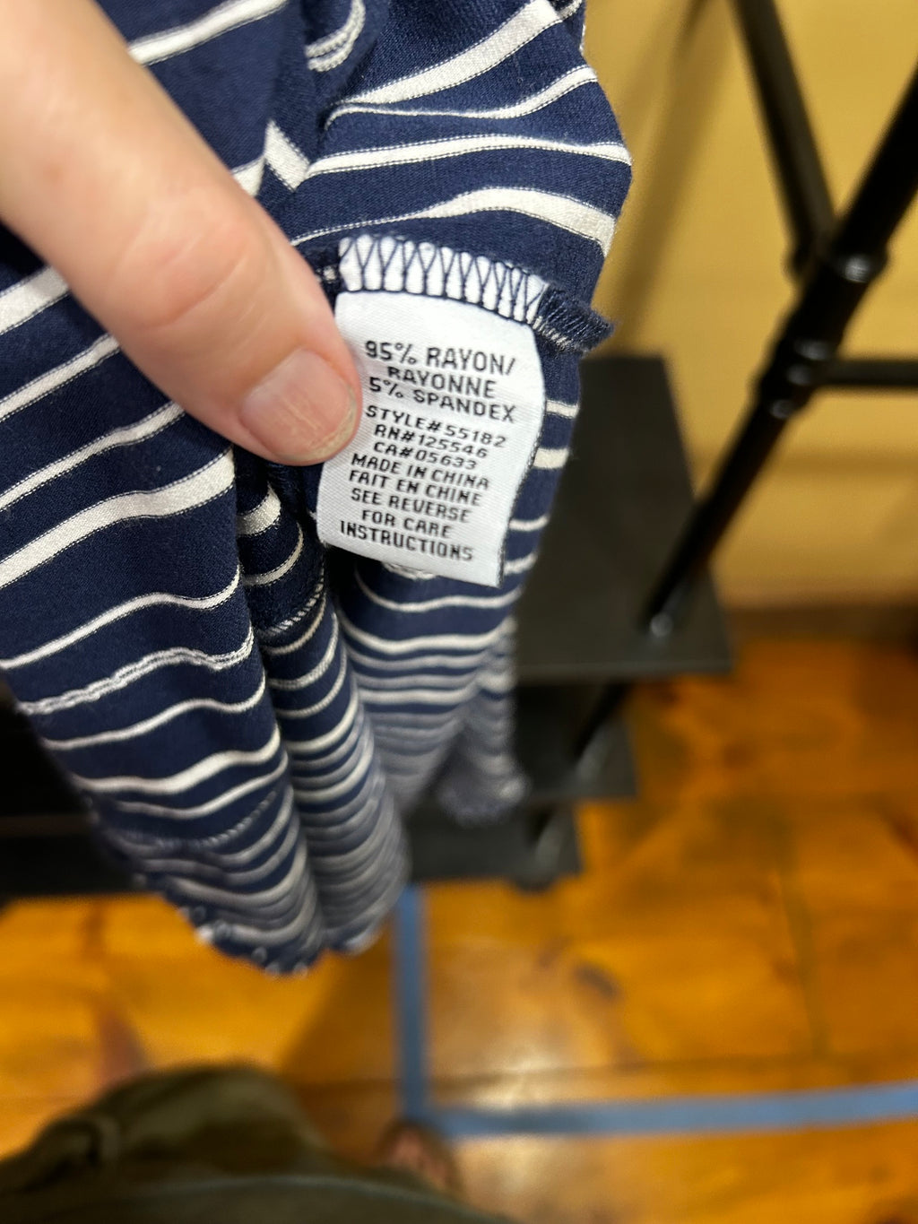 Blue Striped Habitat Rayon/Spandex Dress, S
