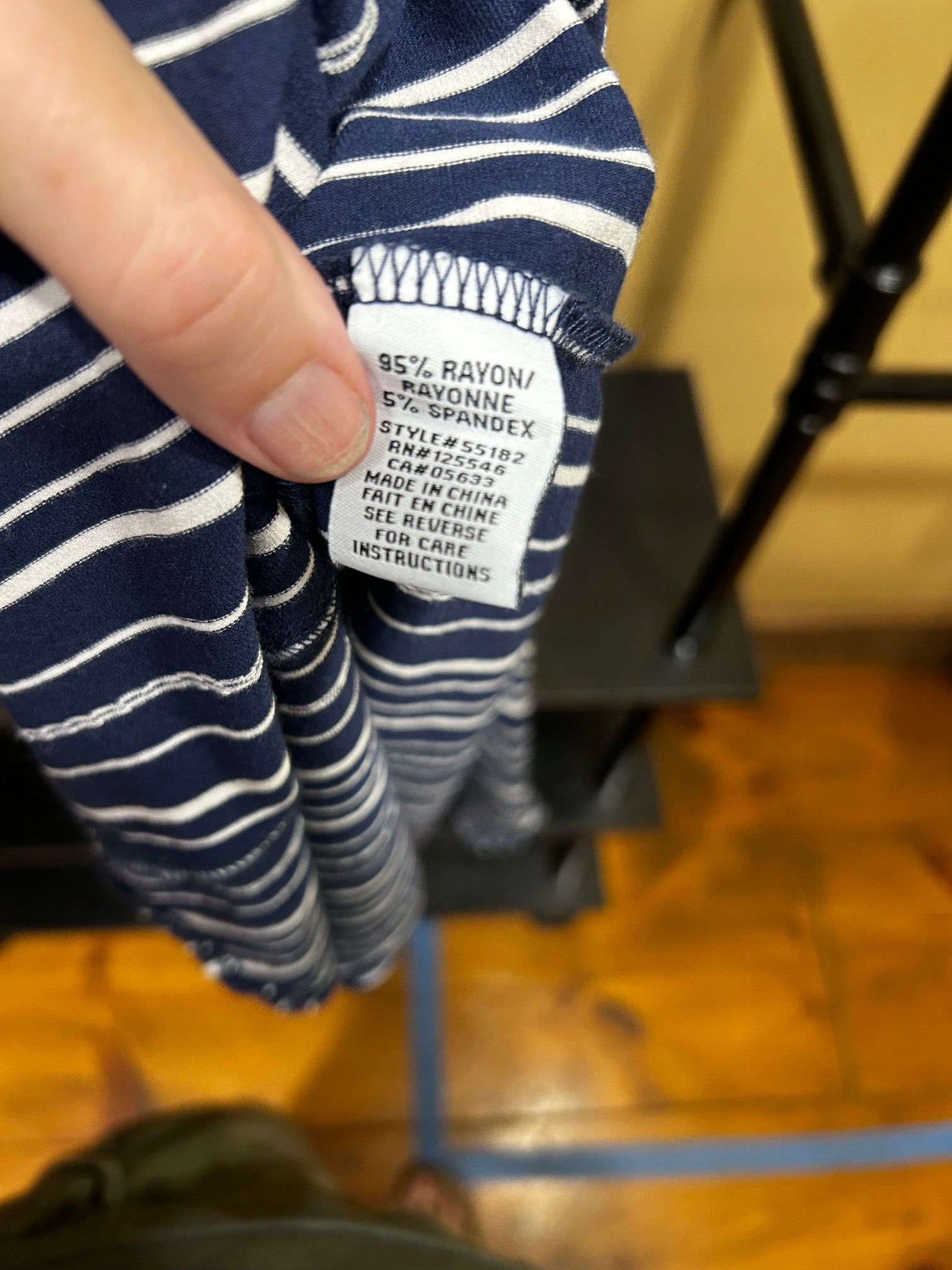 Blue Striped Habitat Rayon/Spandex Dress, S