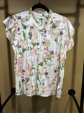 Floral Lucky Delicate Button Down, L