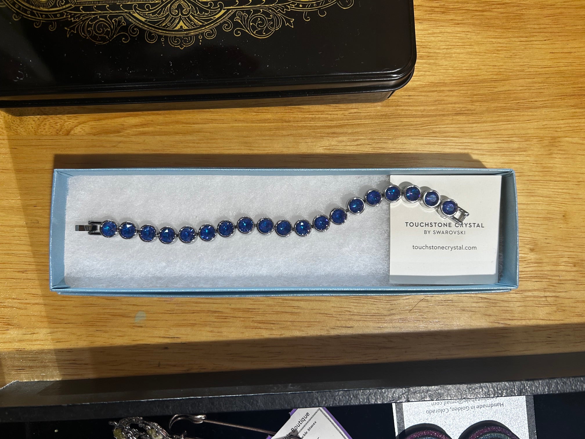 Stainless Steel Swarovski Touchstone Tennis Bracelet, OS