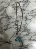 Sterling Silver  No Brand Label 925  Sterling and Turquoise Lariat, OS