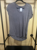 Gray Rock & Republic Silver Studded V-Neck, M