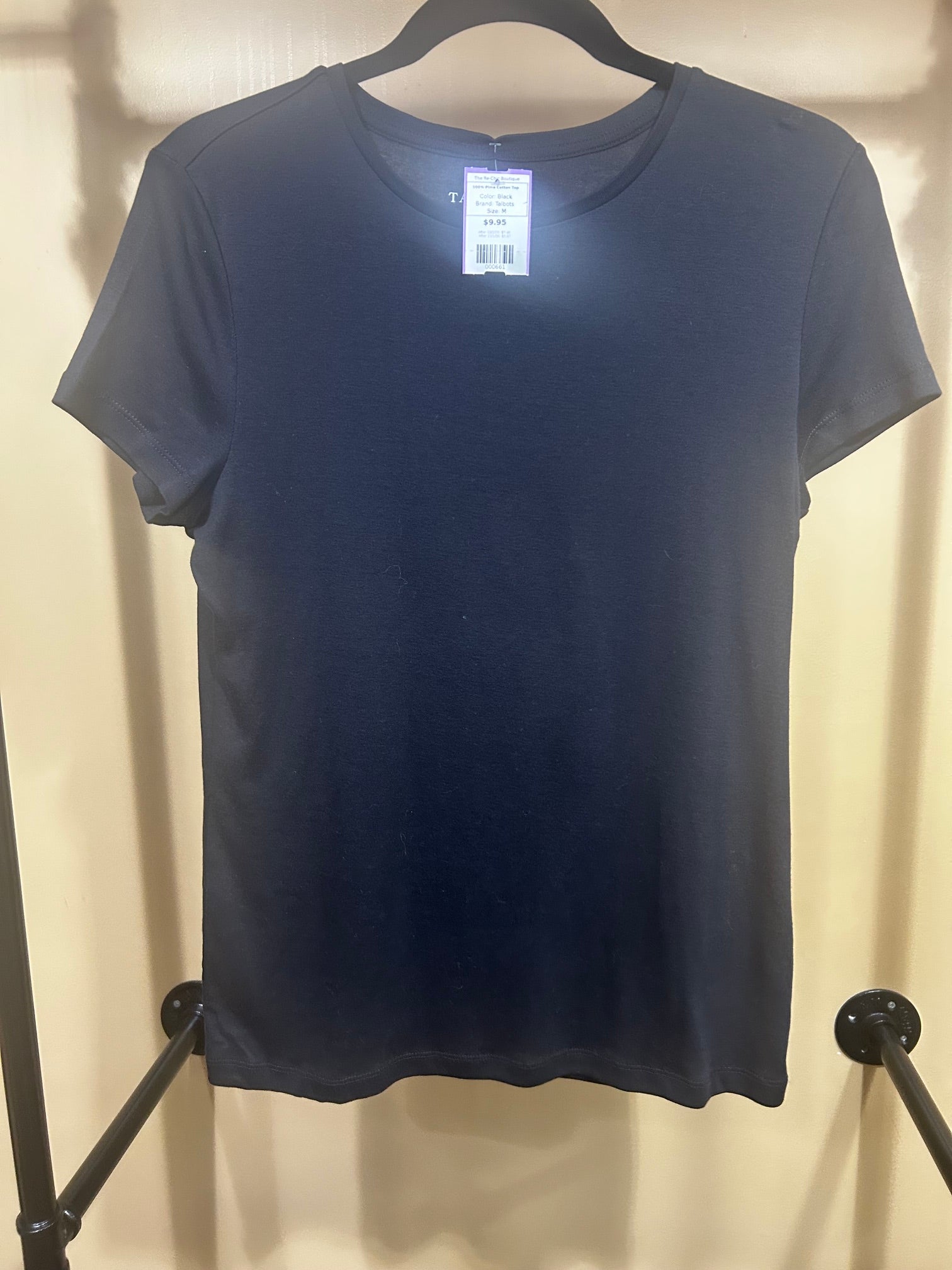 Black Talbots  100% Pima Cotton Top, M