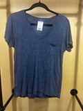 Dark Blue Madewell 100% Cotton V-Neck T-shirt, M