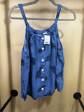 Blue Gap Linen Pineapple Top, M