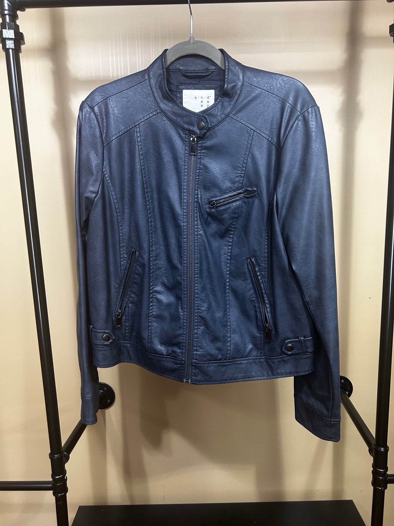 Black a new day Faux Leather Jacket, XL