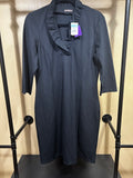 Black J. McLaughlin NWT $218 Ruffle Neck Dress, L