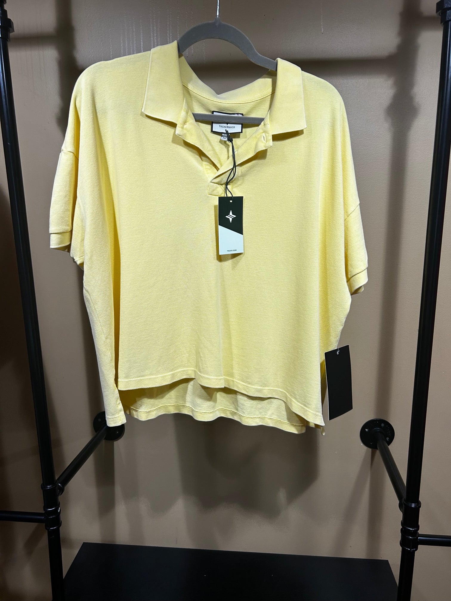 Yellow Tuckernuck NWT Cropped Polo Top, XL