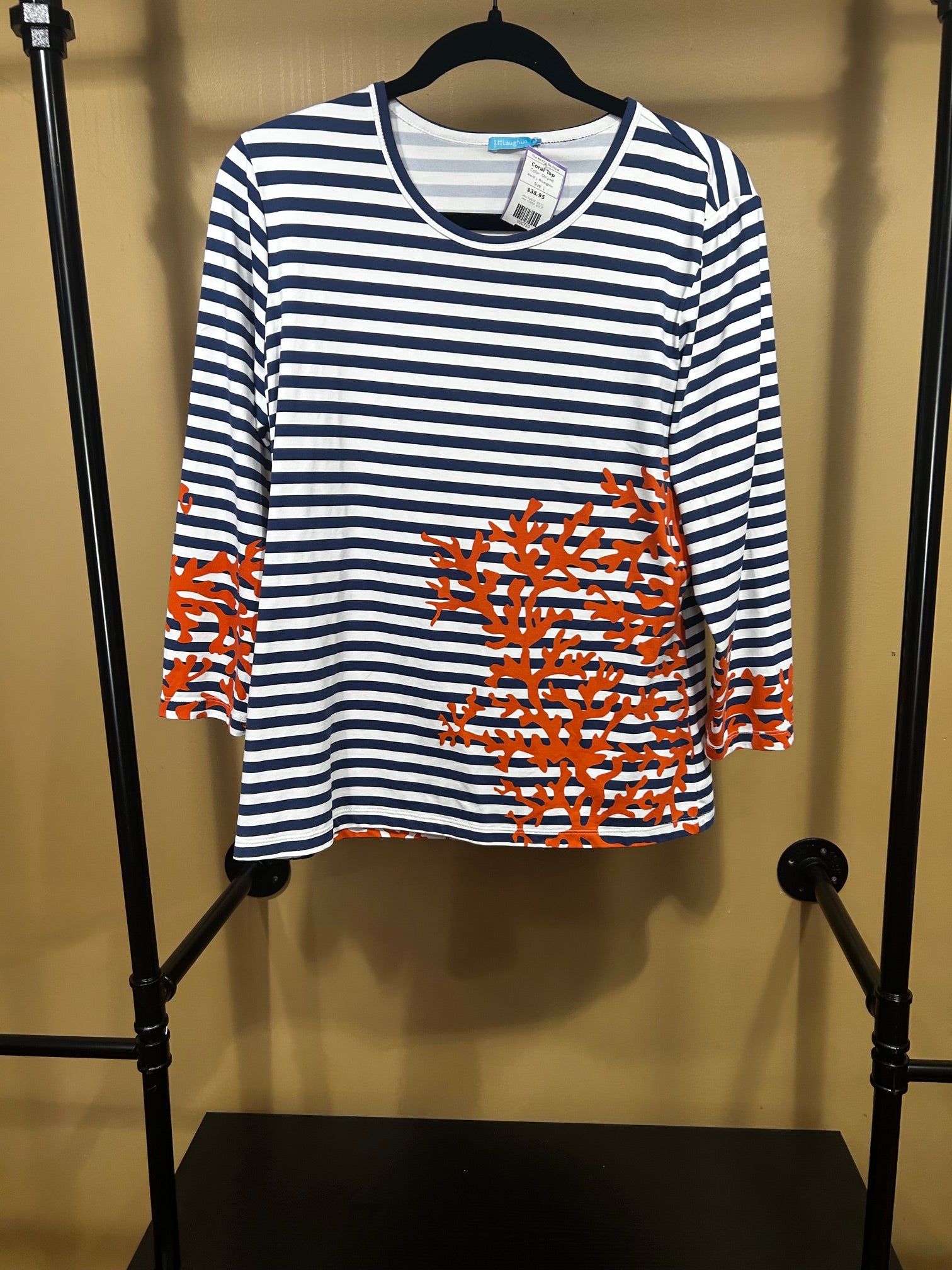 Striped J. McLaughlin Coral Top, L