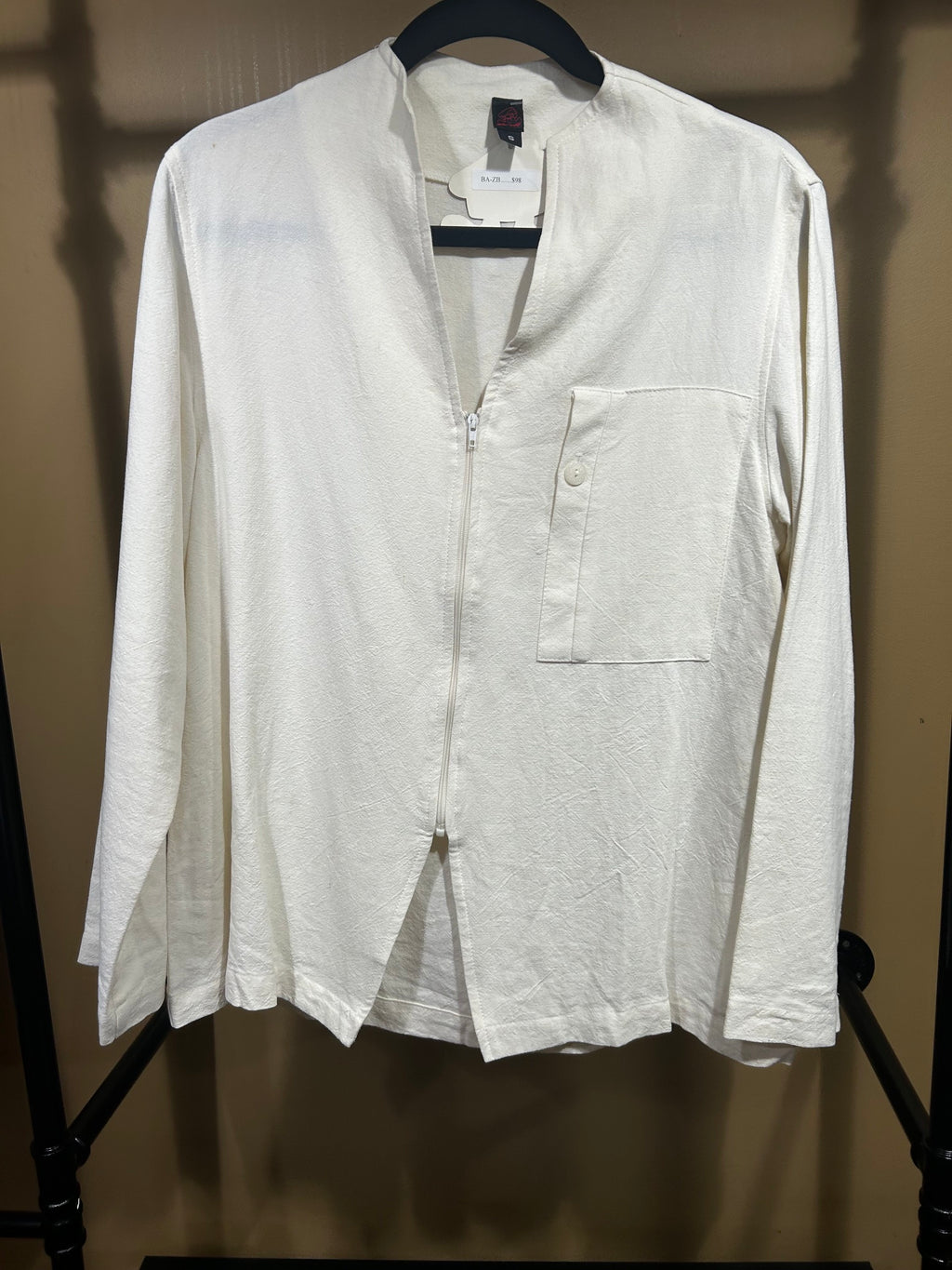 Cream The Fat Hat Factory Etc.  NWT $98 Linen-Blend Jacket, S
