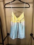 Blue and Yellow Print BCBG 100% Silk Cami Top, S