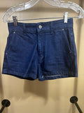 Blue Zara Cotton-Blend High Waisted Denim Shorts, 0